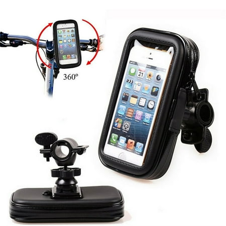 Bike Phone Mount, Waterproof Universal Case Bicycle Motorcycle Phone Holder Mount Cradle Handlebar Rain Resistant