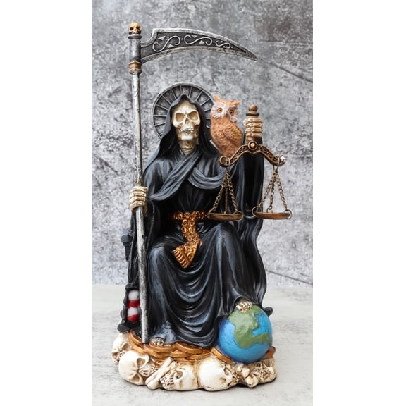 Ebros 9" Tall Bone Mother Holy Death Black Tunic Robe Sitting On Throne Statue