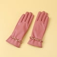 thumbnail image 2 of MIASHUI Women's Leather Gloves with Lining, Winter Warm Touchscreen Gloves for Driving, Waterproof Riding Gloves, Cold Weather Windproof Gloves Pink, 2 of 3
