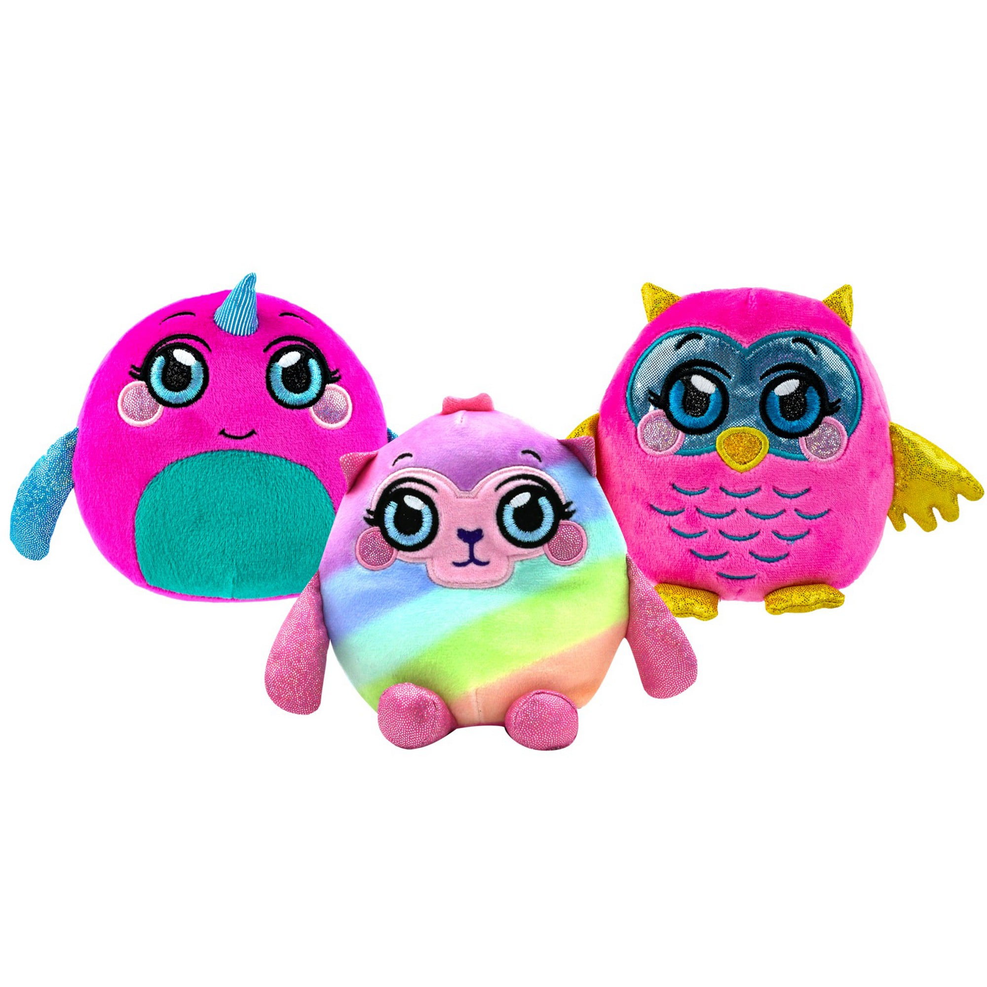 Mush Meez Olivia Owl 6" Squeezy Squishy Moldable Stuffed Plush Collect All 