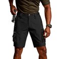 thumbnail image 2 of Zimjoy Men's Quick Dry Tactical Cargo Shorts Multi Zipper Pockets Knee Length Outdoor Hiking Fishing Work Utility Shorts Black L, 2 of 8
