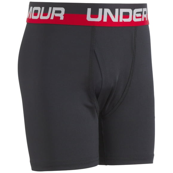 Under Armour Boys' Big 2 Pack Performance Boxer Briefs, red/Black Print, YMD