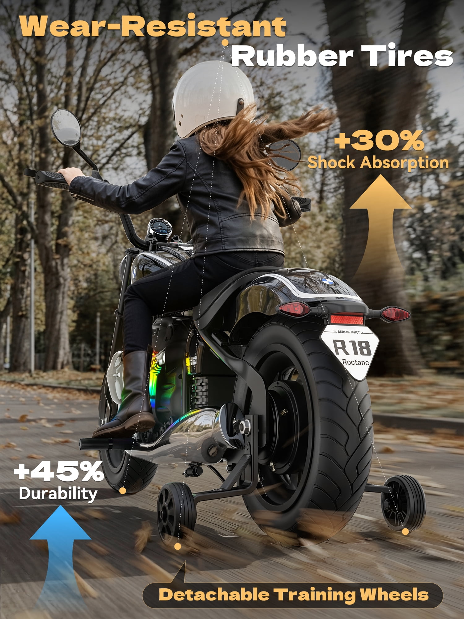 TOKTOO BMW Licensed 24V Electric Dirt Bike for Big Kid, Electric Motorcycle for Kid Age 8-12Y, 200W Power Motor Ride on Toy, Max 13.05MPH&12 Miles Long-Range, Twist-Grip Throttle, Lights&Music, Black