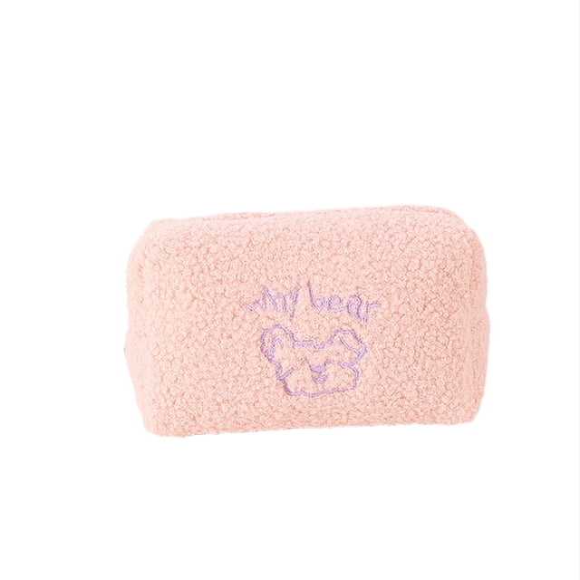 Yhmxh Organizadores y almacenamiento Bolsa de maquillaje con diseño de oso y cordero, bolsa de almacenamiento de gran capacidad con forma de corazón para niña, bolsa para bolígrafos