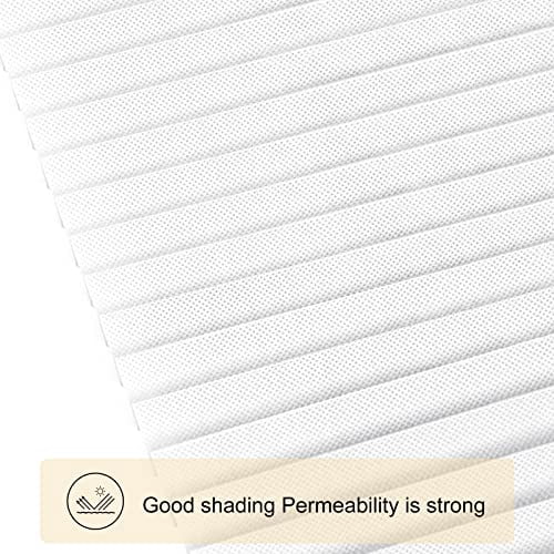 No Drill Stick-On Window Blinds, Light Filtering Pleated Paper Shades for Kitchen, Patio, Bathroom - Temporary, Clip-On, Easy Install Door & Window Coverings