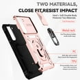 thumbnail image 3 of JTCASES for Samsung Galaxy S24 Plus Case, Heavy Duty Protection Magnetic Car Mount Rotating Stand [Slide Camera Window] Rugged Shockproof Anti-fall Shell for Samsung Galaxy S24 Plus, Rosegold, 3 of 8