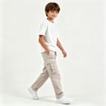 thumbnail image 5 of yillto Boys Cargo Pant Elastic Waist Drawstring Straight Leg Loose Sweatpants with Pockets 5-15 Years, 5 of 7
