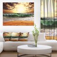 thumbnail image 1 of Raging Green Waves At Sunset - Large Seashore Canvas Print, 1 of 3