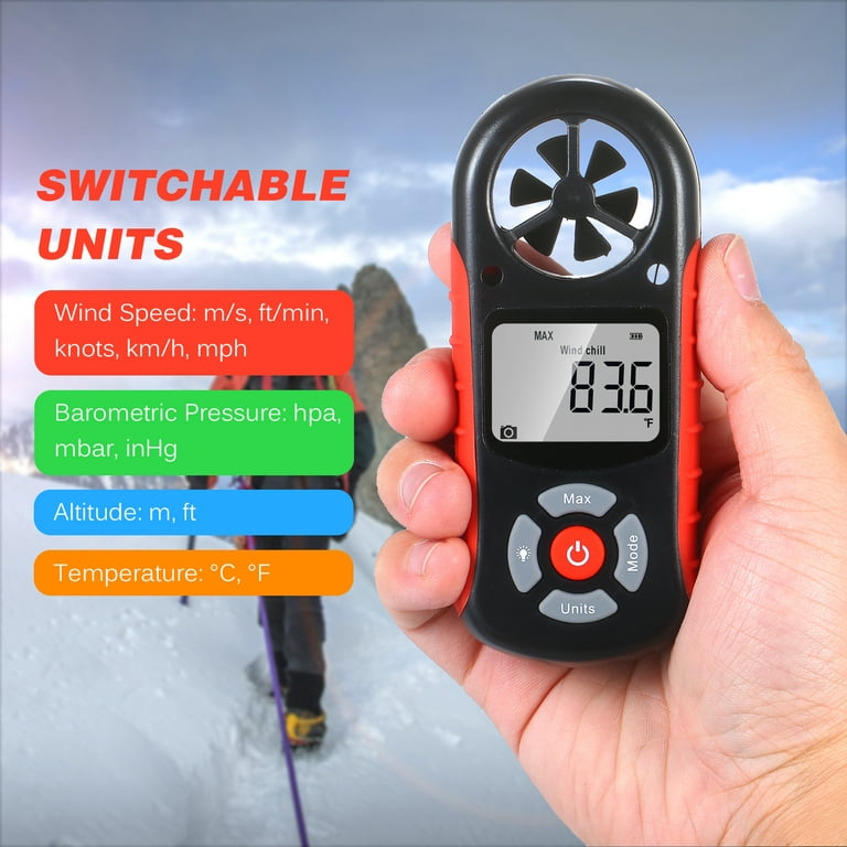 Portable 8 in 1 Anemometer Wind Chill, Heat Index, and Barometric Pressure  on Go