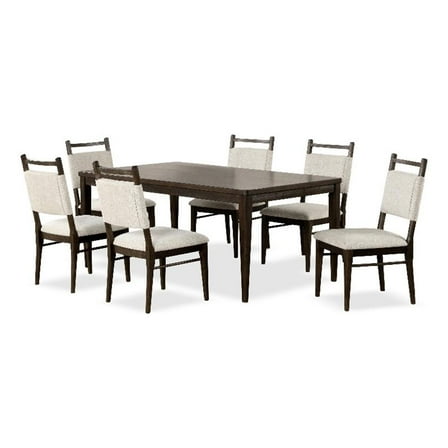Furniture of America Brands 7-Piece Wood Dining Table Set in Dark Walnut