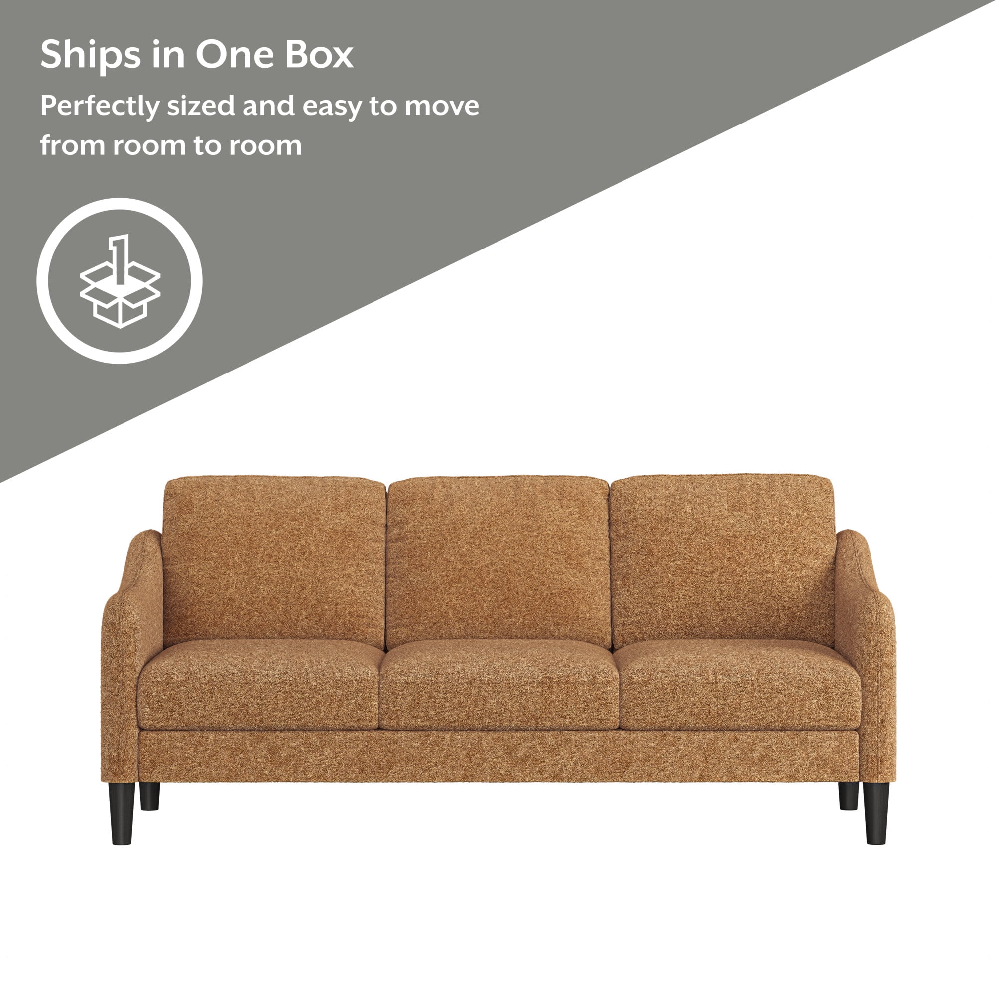 Mainstays Westley Swoop Arm Sofa, Burnt Orange