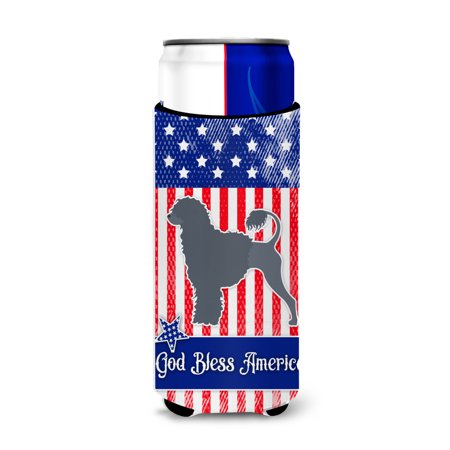 

Carolines Treasures BB3368MUK USA Patriotic Portuguese Water Dog Michelob Ultra Hugger for slim cans Slim Can
