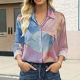 thumbnail image 2 of Womens Tops Satin Shirt Retro Floral Print Casual Long Sleeve Tops Blouses for Women Dressy Casual, 2 of 9