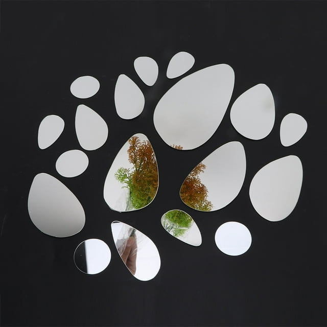 Espejo Acrílico Decorativo Ovalado, Pegatina de Pared, Arte Para El Hogar, Decoración Sin Marco, Espejos, 18 Uds., 44x30cm, Para Sala de Estar, Sala de Juegos para Niños