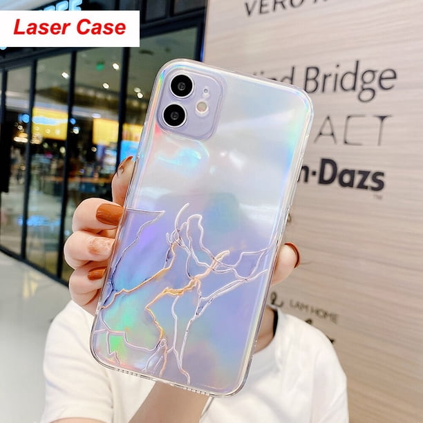 Para iPhone 14 13 12 11 Pro Max Mini XS X XR 7 8 Plus SE3 2020 Funda IMD Laser Bling Marble Funda transparente suave Funda Carcasa Coque Tan Jianjun unisex