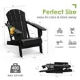 thumbnail image 4 of Tappio Foldable HDPE Adirondack Chair, Patio Seat All Weather Outdoor Patio Chair with Cup Holder for Lawn Yard Fire Pit, Wooden Textured, Black, 4 of 7