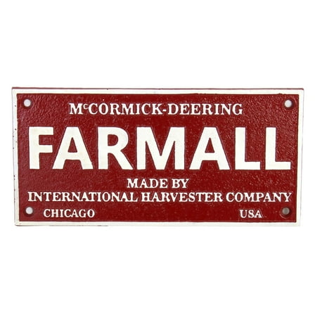 McCormick Deering Farmall Cast Iron Sign, 10in x 5in CI-03250