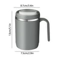thumbnail image 3 of Insulated Coffee Mug With Handle&Lid,304 Stainless Steel Double Wall Vacuum Travel Mug, Tumbler Cup to Keeps Beverages Hot or Cold for Home Office Camping （Gray）, 3 of 6