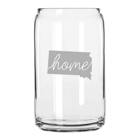 South Dakota Home States Etched 16oz Libbey Can Glass