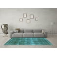 thumbnail image 3 of Ahgly Company Indoor Round Oriental Light Blue Industrial Area Rugs, 3' Round, 3 of 4