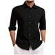thumbnail image 2 of pstuiky camisetas de manga larga para hombre, Camisa tipo cárdigan de manga larga con botones y bolsillos informales de color liso para hombre Tops casuales para hombres m, 2 of 9