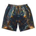 thumbnail image 5 of Goofa Forest Meditating Tiger Printed Mens Swim Trunks Summer Quick Dry Short Beach Swimwear Bathing Suits-Small, 5 of 9