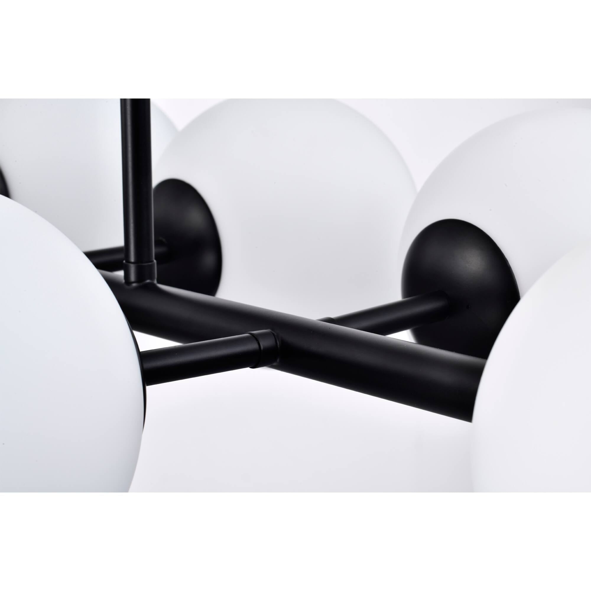Yannick 38 in. 8-Light Indoor Matte Black Finish Chandelier with Light Kit