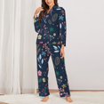 thumbnail image 2 of Balery Colorful Flowers Conjunto de Pijama con Estampado para Mujer, Conjunto de Dos Piezas con Manga Larga, Ropa de Dormir Suave con Bolsillos, Pijamas Cómodos-XX-Large, 2 of 7