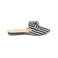 thumbnail image 3 of BLISSFUL STEP Women's Pointed Toe Stripe Bow Slide Flats Mules Dark Blue 5, 3 of 8