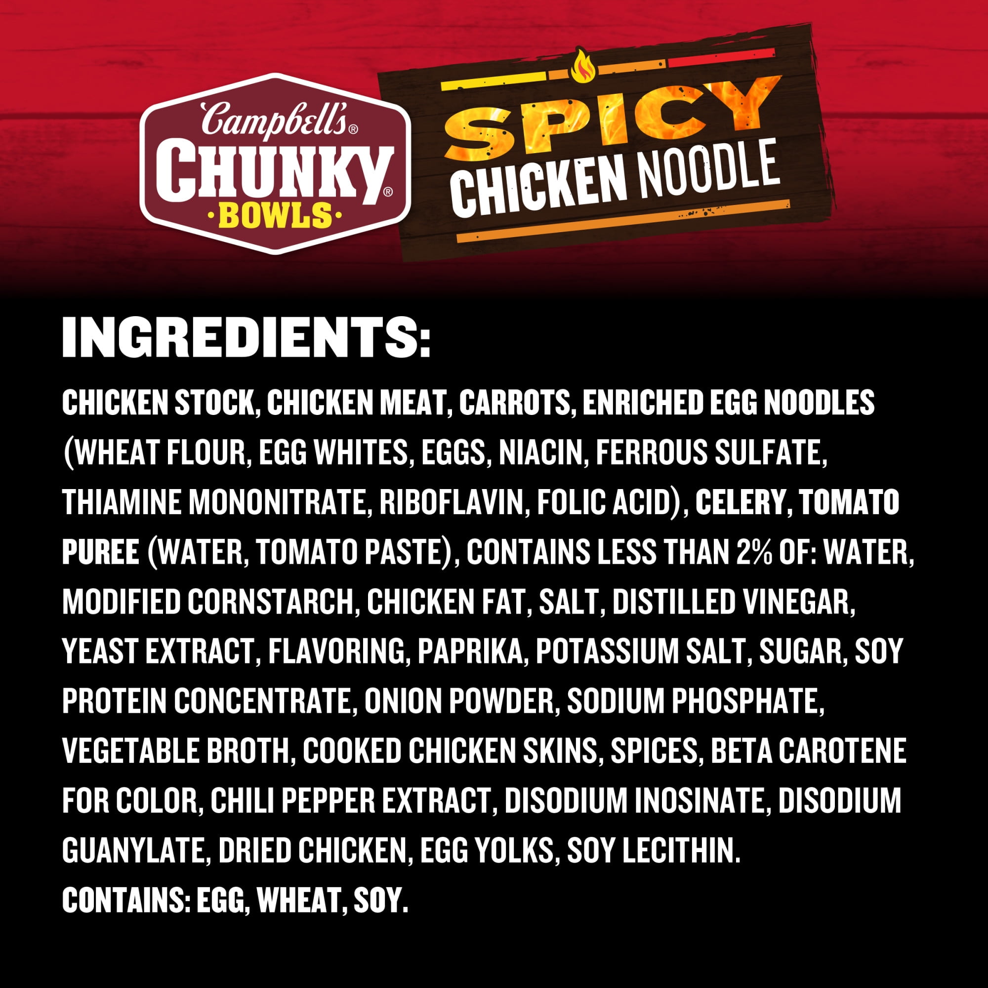 (2 pack) Campbell’s Chunky Spicy Chicken Noodle Soup, 15.25 oz Microwavable Bowl