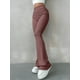 thumbnail image 1 of Women's Sexy Slim Pants Ribbed Solid Color Pants High Waisted Flared Pants Showing Longer Legs All-match Sports Long Pants, 1 of 5