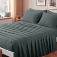 thumbnail image 6 of Aisbo Twin Comforter Set Seersucker 5 Pieces, All Season Luxury Bed in a Bag for Bedroom, Bedding Set with Comforters, Sheets, Pillowcases & Shams, Dark Grey, 6 of 8