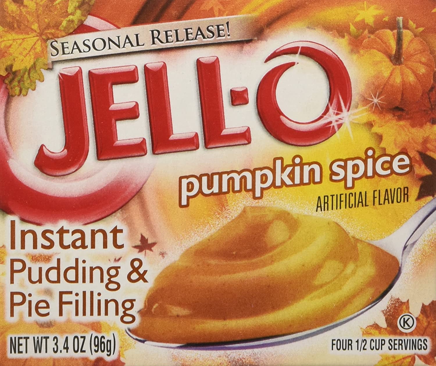 Kraft JellO Instant Pudding Dessert & Pie Filling, Pumpkin Spice, 3.4
