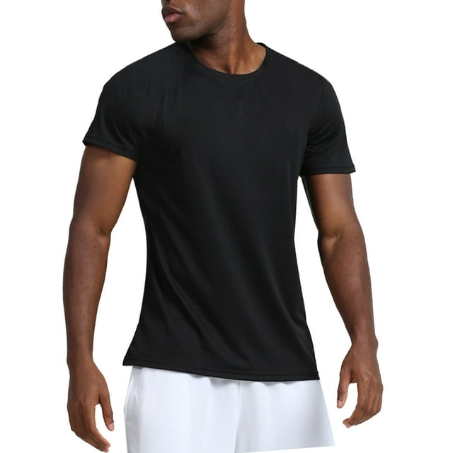 Mens Short Sleeve T-shirt Running Sports Leisure Quick Drying Sportswear