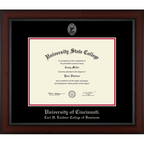University of Cincinnati Carl H. Lindner College of Business Diploma Frame, Document Size 11" x 8.5"
