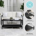 thumbnail image 4 of Martha Stewart Indoor-Outdoor Patio Coffee Table with Lower Shelf and Steel Frame in Black, 4 of 12