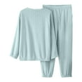 thumbnail image 3 of Puntoco Conjunto de pijama cómodo para mujer, bata de baño de moda para mujer, pijama de manga larga alargado que mantiene el calor y con bolsillo, 3 of 3