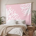 thumbnail image 3 of Coral Pink Large Tapestry for Bedroom Wall Hanging Tapestry, Coastal White Ocean Marine Nautical Beach Ceiling Backdrop Tapestries Poster Blanket Wall Decor for Teens Room Living Room Dorm 86" x 104", 3 of 8