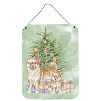 Carolines Treasures CK8246DS1216 Shiba Inu Momma and Baby Christmas Presents and Tree Wall or Door Hanging Prints 12x16