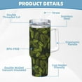 thumbnail image 5 of Sikiie Tropical Palm Leaves Fern Leaf Insulated Stainless Water Bottle Lid Travel Mug Cup Insulated Tumblers Cup 40oz Ice Bully With Handle, 5 of 8