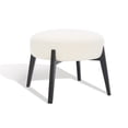 thumbnail image 5 of SAFAVIEH Couture Emilynn Scandinavian Faux Lamb Wool Ottoman, Ivory/Black, 5 of 11