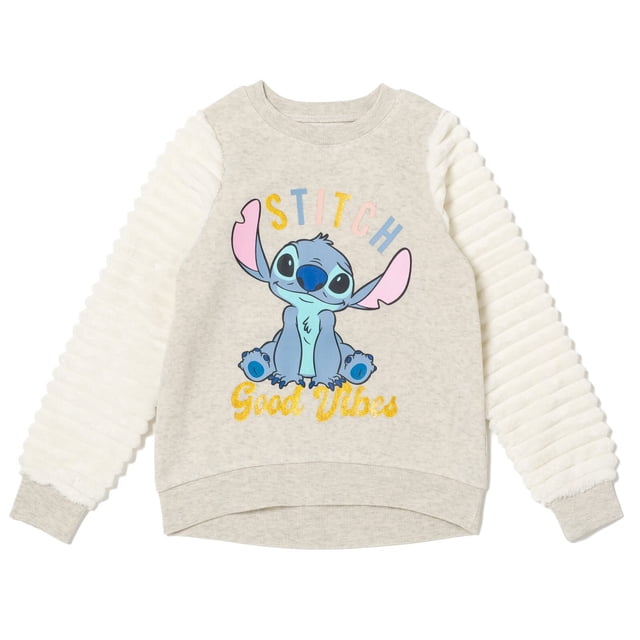 Sudadera Disney Lilo & Stitch de piel polar para niñas grandes, blanca