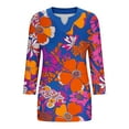 thumbnail image 5 of HOMBOM Summer Tops for Women V-Neck Plus Size 3/4 Sleeve Red 2025 Floral Oversized Blouse, 5 of 5