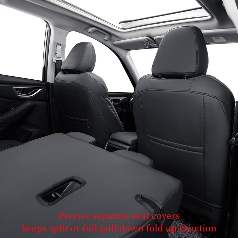 Coverdream Custom Fit Forester Car Seat Covers for Subaru Forester 2019 2020 2021 2022 2023 Breathable Leather Auto Seat Covers Full Set Black