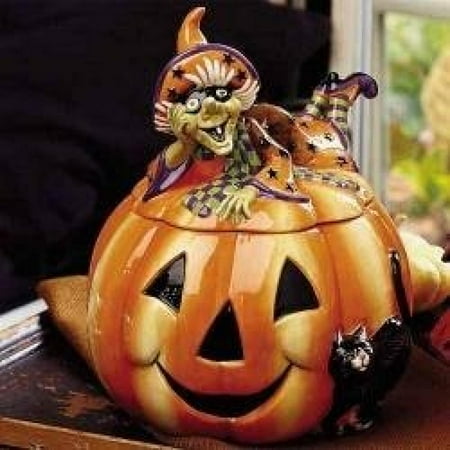fitz floyd witch hazel cookie jar