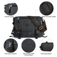 thumbnail image 4 of BOUTAMAL Unisex adjustable shoulder strap Canvas 15.6" Laptop Messenger Bag, Black, 4 of 9