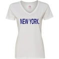 thumbnail image 3 of Inktastic New York in Blue Text Women's V-Neck T-Shirt, 3 of 5