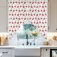 thumbnail image 3 of Swag Curtains Valances for Windows, Red Vintage Cherry Short Kitchen Window Curtains Over Sink, Watercolor Fruit Pattern Cafe Curtains Panel Set Of 2,Rod Pocket, 36 Inches Length White Green, 3 of 8
