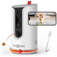 thumbnail image 1 of PARIS RHÔNE - Cámara para mascotas de 2 K, 360° con dispensación de golosinas, control WiFi 5G de mascotas con aplicación de teléfono inteligente, detección de ladridos y alertas de movimiento, audio, 1 of 5