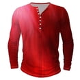 thumbnail image 3 of VBTAPA Men's Long Sleeve Henley Shirt Flame 3D Print Button T Shirt Slim Fit Casual Stylish Tee Tops Prime Big Deal Days Red L, 3 of 4
